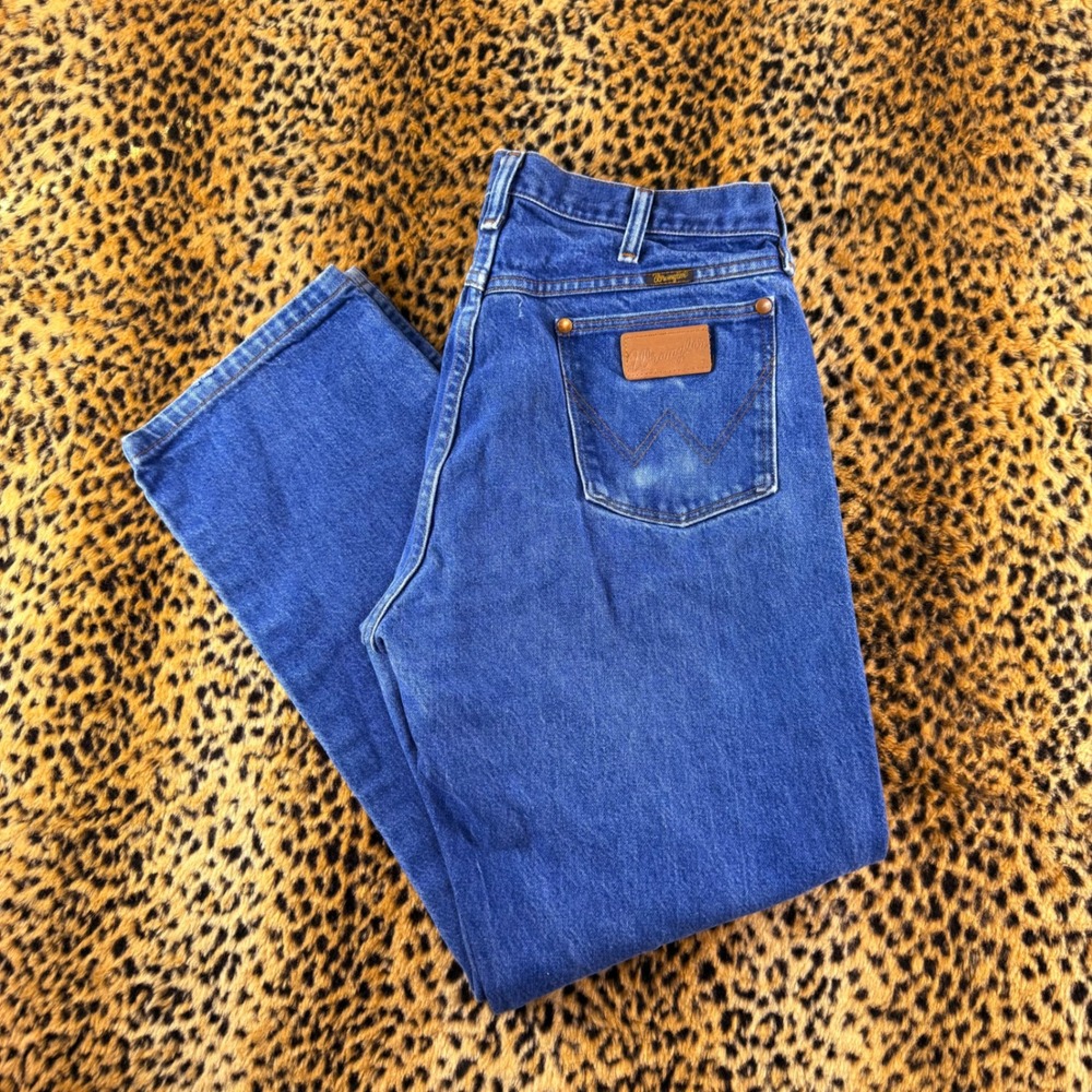 Vintage Wrangler Cowboy Cut 13MWZ Blue Denim Jeans 36x30 Made in Costa Rica